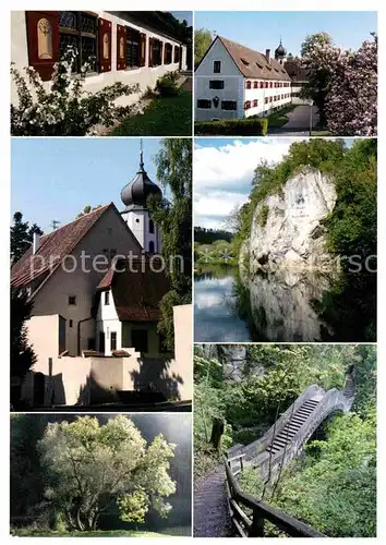 AK / Ansichtskarte Inzigkofen Volkshochschule im alten Kloster Donau Felsen Teufelsbruecke Kat. Inzigkofen