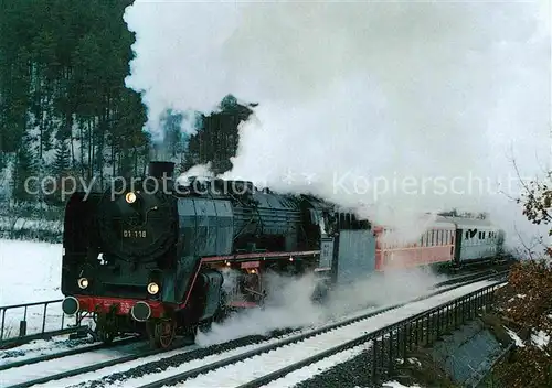 AK / Ansichtskarte Lokomotive Dampf Schnellzuglokomotive 01118 Historische Eisenbahn Frankfurt  Kat. Eisenbahn