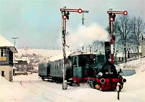 AK / Ansichtskarte Lokomotive Tenderlokomotive 897159 Deutsche Reichsbahn Bahnhof Erndtebrueck Kat. Eisenbahn