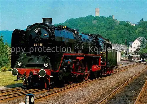AK / Ansichtskarte Lokomotive Schnellzug Dampflokomotive 01118 Historische Eisenbahn Frankfurt Bahnhof Koenigstein Taunus  Kat. Eisenbahn