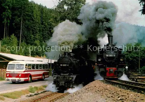 AK / Ansichtskarte Lokomotive Schmalspur Lokomotiven 995904 0 und 996001 4 Deutsche Reichsbahn Harz Selketalbahn  Kat. Eisenbahn