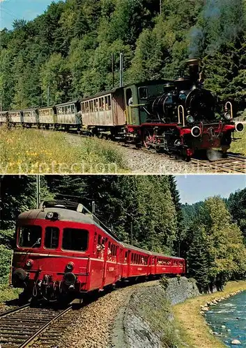 AK / Ansichtskarte Lokomotive Sihltalbahn Schnaaggi Schaaggi Bummelzuegli  Kat. Eisenbahn