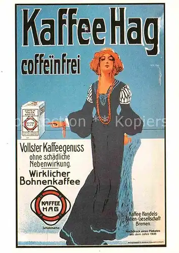 AK / Ansichtskarte Kaffee Werbung Kaffee Hag Bohnenkaffee Bremen  Kat. Lebensmittel