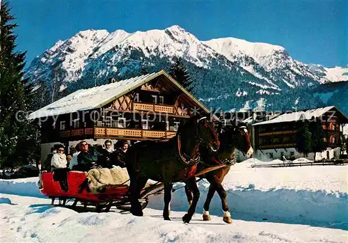 AK / Ansichtskarte Pferdeschlitten Oberammergau