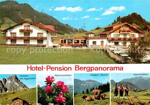 AK / Ansichtskarte Weissbach Pfronten Hotel Bergpanorama Hochalm Aggenstein Alphornblaeser  Kat. Pfronten