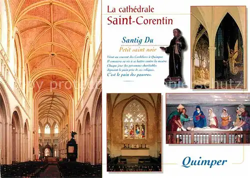 AK / Ansichtskarte Quimper Cathedrale Saint Corentin Kathedrale Kirchenschiff 15. Jhdt. Gemaelde Kapelle Kat. Quimper