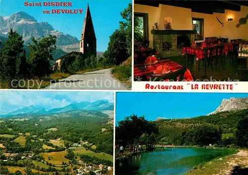 AK / Ansichtskarte Saint Disdier Eglise Restaurant La Neyrette Lac de peche vue aerienne Kat. Saint Disdier