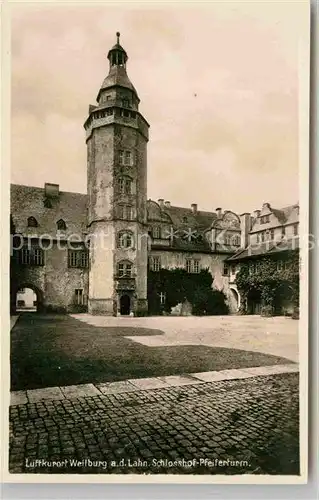 AK / Ansichtskarte Weilburg Lahn Schlosshof Pfeiferturm