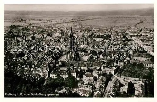 AK / Ansichtskarte Freiburg Breisgau Stadtblick vom Schlossberg Kat. Freiburg im Breisgau