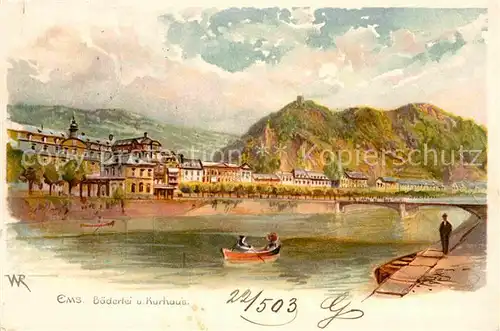 AK / Ansichtskarte Bad Ems Baederlei Kurhaus Litho Kat. Bad Ems