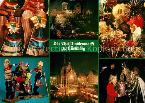 AK / Ansichtskarte Nuernberg Christkindlesmarkt Lichterzug Hauptmarkt Kat. Nuernberg