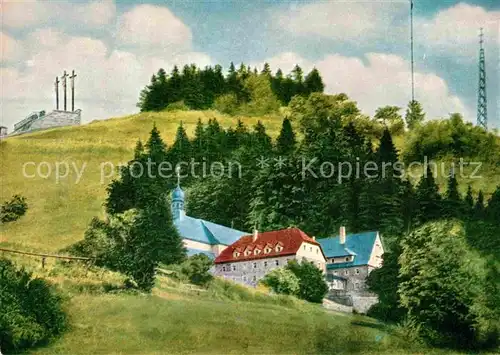 AK / Ansichtskarte Kloster Kreuzberg mit Fernseh und Rundfunksender Kat. Bischofsheim a.d.Rhoen