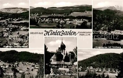 AK / Ansichtskarte Hinterzarten Panorama Blick vom Scheibenfelsen Kirche Feldberg Schwarzwald Kat. Hinterzarten