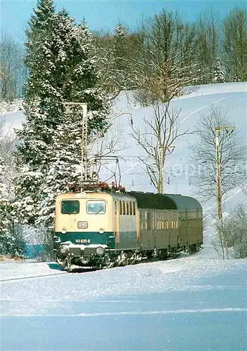 AK / Ansichtskarte Eisenbahn Elektro Personenzuglokomotive 141035 6 Deutsche Bundesbahn  Kat. Eisenbahn