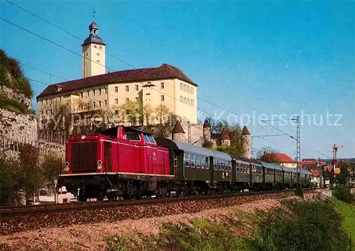 AK / Ansichtskarte Eisenbahn Diesel Streckenlokomotive 212229 9 Deutsche Bundesbahn Gundelsheim Kat. Eisenbahn