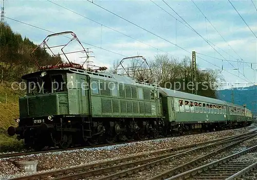 AK / Ansichtskarte Eisenbahn Elektro Schnellzuglokomotive 117113 1 Deutsche Bundesbahn Geislinger Steige  Kat. Eisenbahn