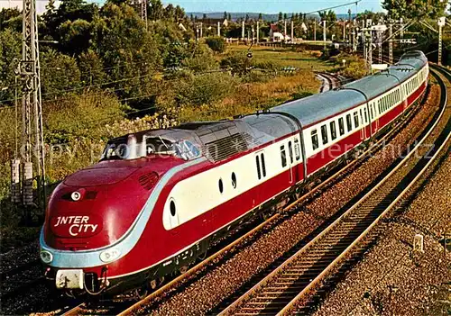 AK / Ansichtskarte Eisenbahn Diesel Schnelltriebwagen 601 InterCity Riemenschneider Deutsche Bundesbahn  Kat. Eisenbahn