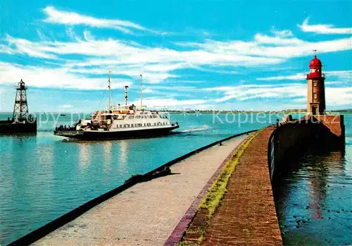 AK / Ansichtskarte Faehre Faehrboot Hafenmole Bremerhaven  Kat. Schiffe