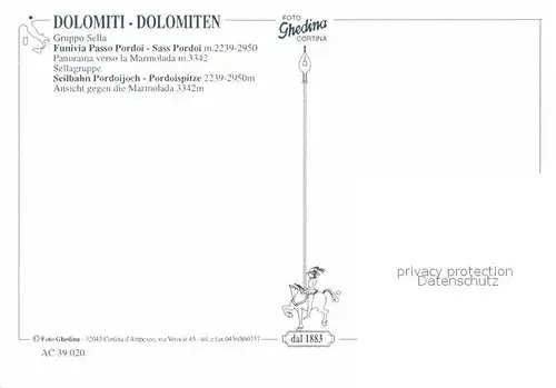 AK / Ansichtskarte Seilbahn Funivia Passo Pordoi Gruppo Sella Dolomiti  Kat. Bahnen