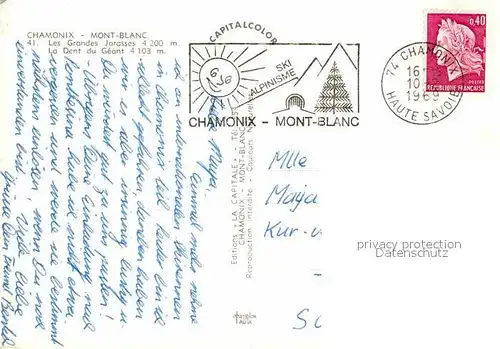 AK / Ansichtskarte Seilbahn Les Grandes Jorasses Dent du Geant Chamonix Mont Blanc  Kat. Bahnen