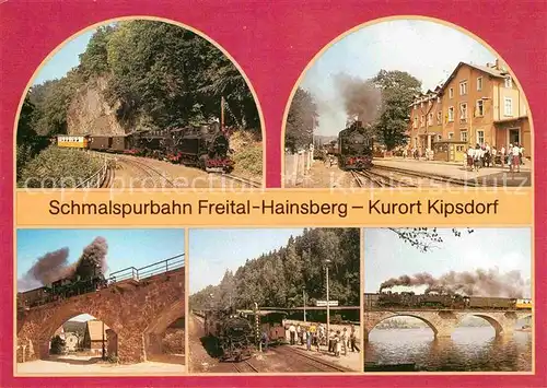 AK / Ansichtskarte Lokomotive Schmalspurbahn Freital Hainsberg Kipsdorf Bahnhof Dippoldiswalde  Kat. Eisenbahn
