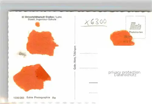 AK / Ansichtskarte Giessen Lahn Staatliche Ingenieur Schule Kat. Giessen