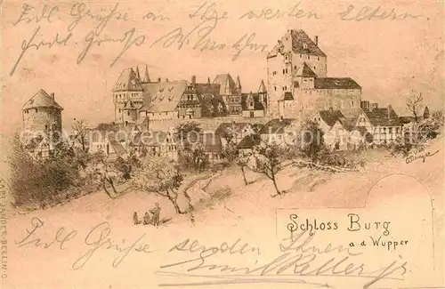 AK / Ansichtskarte Solingen Schloss Burg Kuenstlerkarte O. Dinger 
 Kat. Solingen