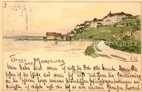 AK / Ansichtskarte Meersburg Bodensee Kuenstlerkarte K.N. Kat. Meersburg