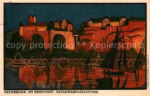 AK / Ansichtskarte Meersburg Bodensee Schlossbeleuchtung Kat. Meersburg