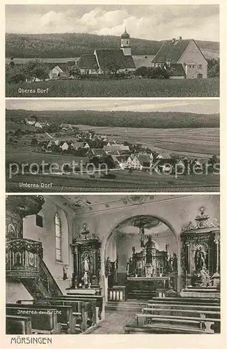 AK / Ansichtskarte Moersingen Kirche Innenansicht Oberes  und Unteres Dorf  Kat. Zwiefalten