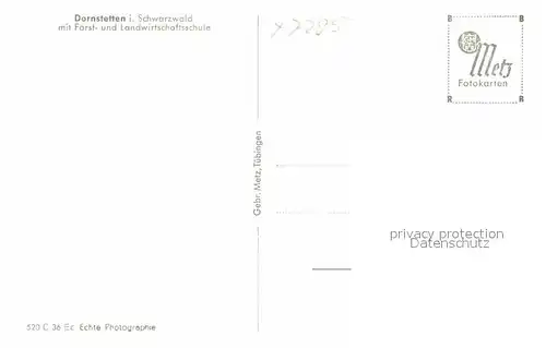 AK / Ansichtskarte Dornstetten Wuerttemberg Forst  und Landwirtschaftsschule  Kat. Dornstetten
