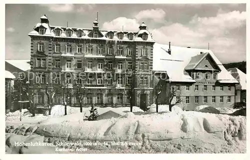 AK / Ansichtskarte Schoenwald Schwarzwald Kurhotel Adler  Kat. Schoenwald im Schwarzwald