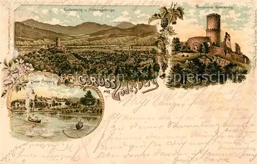 AK / Ansichtskarte Bad Godesberg Godesburg Kurpark Siebengebirge Litho Kat. Bonn