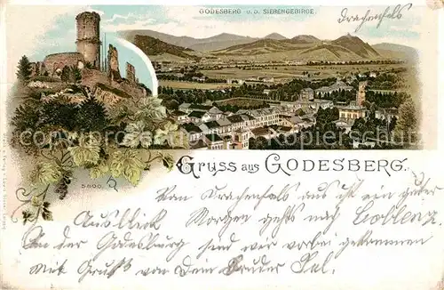 AK / Ansichtskarte Bad Godesberg Godesburg Siebengebirge Litho Kat. Bonn