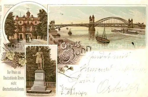 AK / Ansichtskarte Bonn Rhein Ernst Moritz Arndt Denkmal Koblenzer Tor Litho  Kat. Bonn