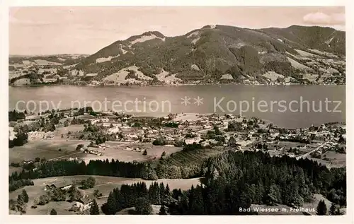 AK / Ansichtskarte Bad Wiessee Tegernsee mit Freihaus Fliegeraufnahme