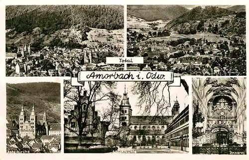 AK / Ansichtskarte Amorbach Totalansichten Abteikirche Schlossmuehle Inneres Kat. Amorbach