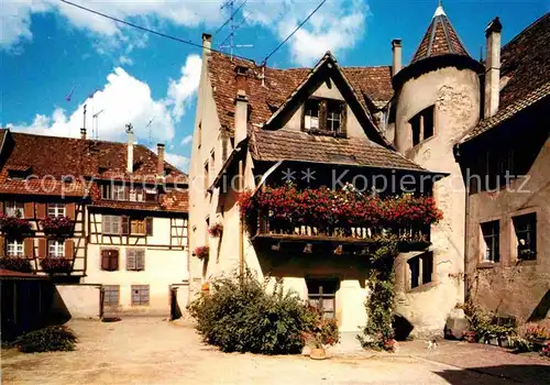 AK / Ansichtskarte Ribeauville Haut Rhin Elsass Ancienne Hostellerie du Soleil Tour a escalier Gasthaus Zur Sonne Kat. Ribeauville