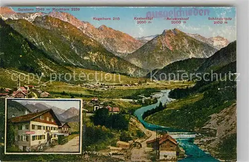 AK / Ansichtskarte Hinterstein Bad Hindelang Gasthaus zum gruenen Hut Bergkette