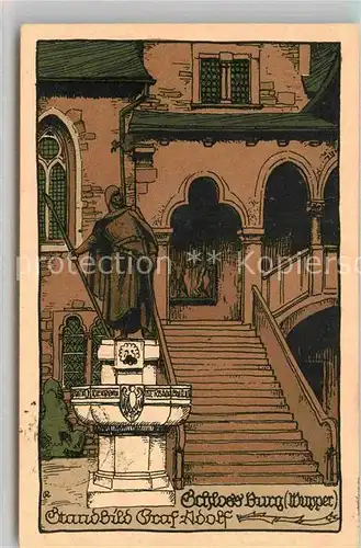AK / Ansichtskarte Burg Wupper Schloss Burg Standbild Graf Adolf Kat. Solingen
