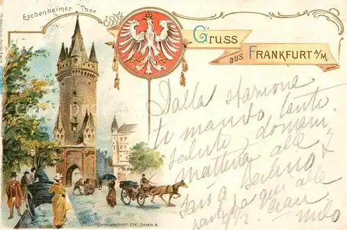 AK / Ansichtskarte Frankfurt Main Eschenheimer Tor Litho Kat. Frankfurt am Main