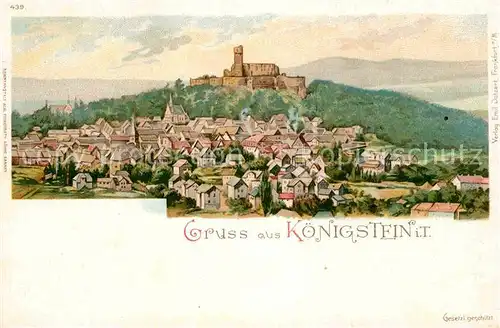 AK / Ansichtskarte Koenigstein Taunus Burgruine Litho  Kat. Koenigstein im Taunus