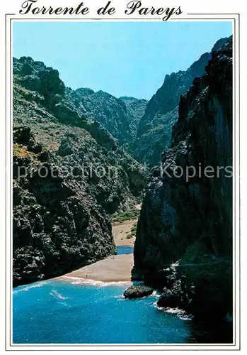 AK / Ansichtskarte La Calobra Desembocadura del Torrente de Pareys vista aerea