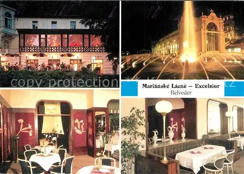 AK / Ansichtskarte Marianske Lazne Interhotel Excelsior Restaurant Springbrunnen Kat. Marienbad