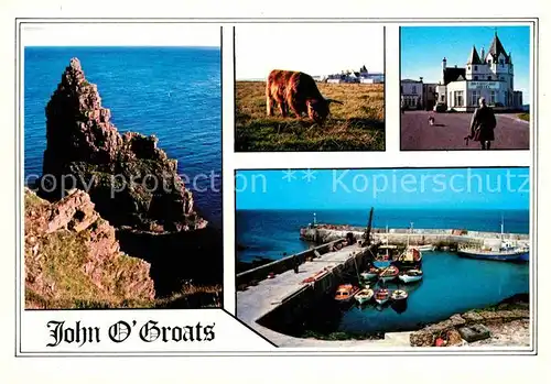 AK / Ansichtskarte John o Groats Kueste Felsen Hotel Hafen