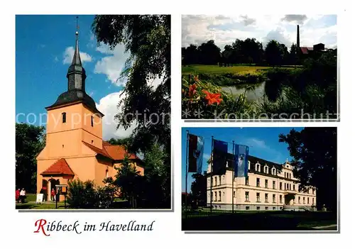 AK / Ansichtskarte Ribbeck Nauen Kirche Pfarrgarten und Schloss Kat. Nauen
