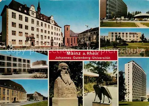 AK / Ansichtskarte Mainz Rhein Teilansichten Universitaetsstadt Denkmal