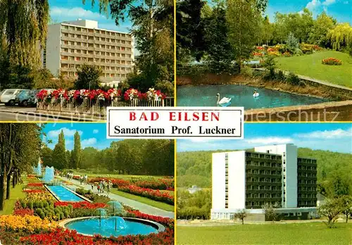 AK / Ansichtskarte Bad Eilsen Sanatorium Prof Luckner Schwanenteich Wasserspiele Kat. Bad Eilsen