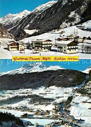 AK / Ansichtskarte Soelden oetztal Winterpanorama Alpen mit Gehoerde Kaisers Hoefle Kat. Soelden