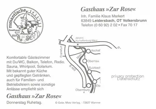 AK / Ansichtskarte Volkersbrunn Gasthaus Zur Rose  Kat. Leidersbach